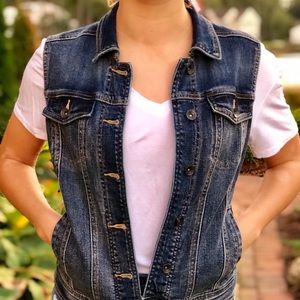 Dark Wash Denim Vest